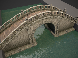 japanese medieval bridge Modèle 3D
