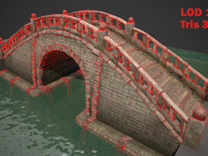 japanese medieval bridge Modèle 3D