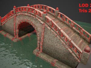 japanese medieval bridge Modèle 3D
