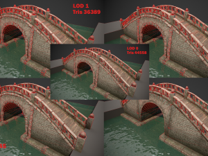 japanese medieval bridge Modèle 3D