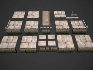 stone bridge with embankment 3Dモデル