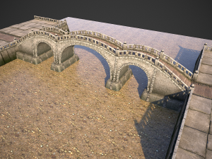 stone bridge with embankment 3Dモデル
