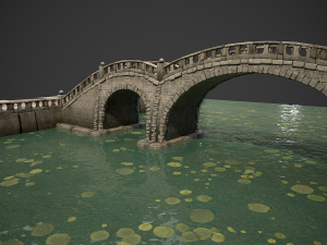 stone bridge with embankment 3Dモデル