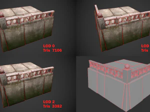 stone bridge with embankment 3D Model