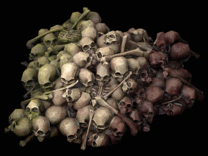 Haufen Knochen und Sch&auml;del 3D Modell