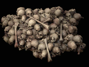 Pile of Bones and Skulls Cemetery Dungeon Environment 3D Model