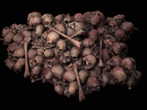 Pile of Bones and Skulls Cemetery Dungeon Environment 3D Model