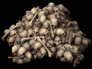 Pile of Bones and Skulls Cemetery Dungeon Environment 3D Model