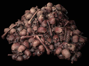 Pile of Bones and Skulls Cemetery Dungeon Environment 3D Model