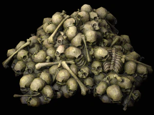 Pile of Bones and Skulls Cemetery Dungeon Environment 3D Model