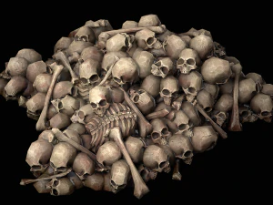 Pile of Bones and Skulls Cemetery Dungeon Environment 3D Model
