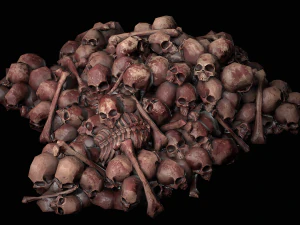 Pile of Bones and Skulls Cemetery Dungeon Environment 3D Model