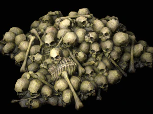 Pile of Bones and Skulls Cemetery Dungeon Environment 3D Model