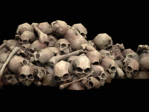 Pile of Bones and Skulls Cemetery Dungeon Environment 3D Model