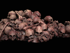 Pile of Bones and Skulls Cemetery Dungeon Environment 3D Model