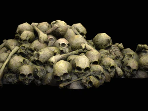 Pile of Bones and Skulls Cemetery Dungeon Environment 3D Model