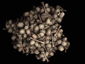 Pile of Bones and Skulls Cemetery Dungeon Environment 3D Model