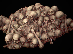 Pile of Bones and Skulls Cemetery Dungeon Environment 3D Model