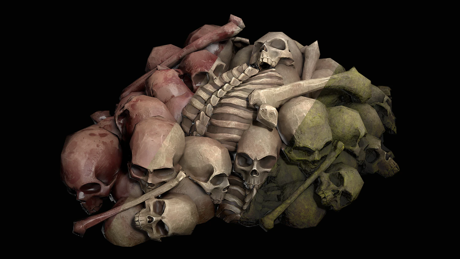 pile of bones 3D Model .c4d .max .obj .3ds .fbx .stl .blend 