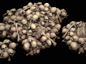 pile of bones and skulls set 3D Model