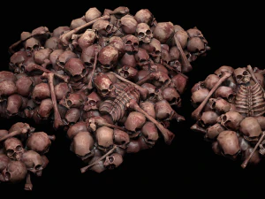 pile of bones and skulls set 3D Model