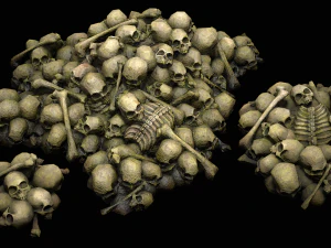 pile of bones and skulls set 3D Model