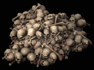 pile of bones and skulls set 3D Model