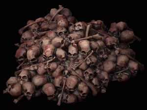 pile of bones and skulls set 3D Model