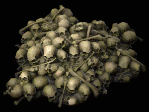 pile of bones and skulls set 3D Model