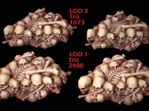 pile of bones and skulls set 3D Model