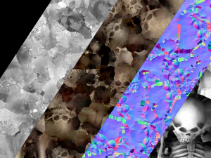 pile of bones and skulls set 3D Model
