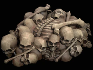 pile of bones and skulls set 3D Model