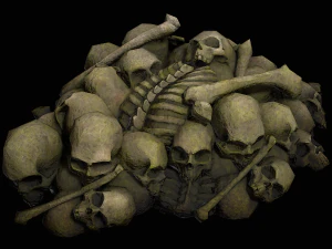 pile of bones and skulls set 3D Model