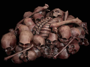 pile of bones and skulls set 3D Model
