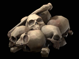 pile of bones and skulls set 3D Model