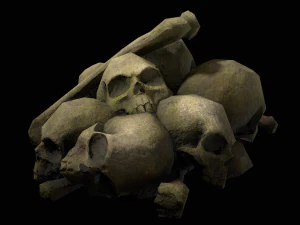 pile of bones and skulls set 3D Model