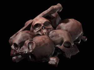 pile of bones and skulls set 3D Model