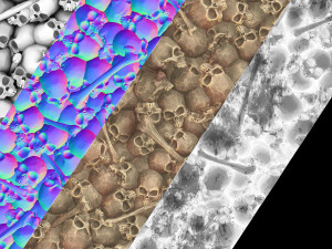 pile of skulls tile texture CG 纹理