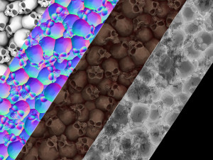 pile of bloody skulls texture CG テクスチャ