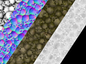 skulls with moss texture CG Dokuları