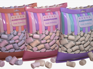 pack of marshmallows model 3D Модель
