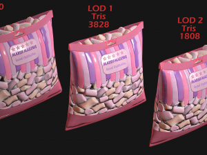 pack of marshmallows model 3D Модель