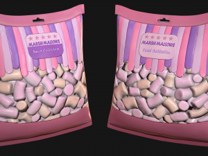 pack of marshmallows model 3D Модель