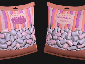 pack of marshmallows model 3D Модель