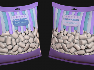 pack of marshmallows model 3D Модель
