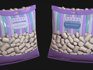 pack of marshmallows model 3D Модель