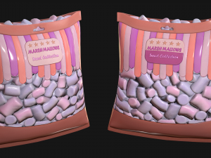 pack of marshmallows model 3D Модель