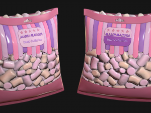 pack of marshmallows model 3D Модель