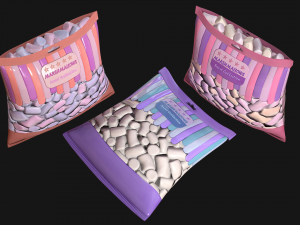 pack of marshmallows model 3D Модель