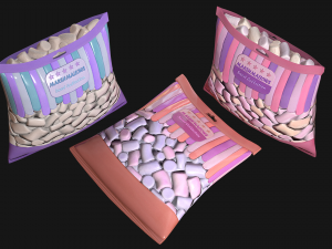 pack of marshmallows model 3D Модель
